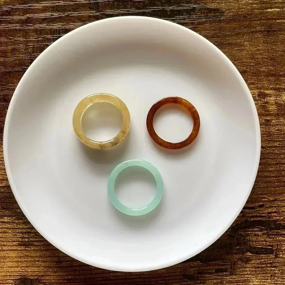 ❤️ NEW 2/$20 or 3/$25 Set of 3 Statement Rings Marble Pattern Acrylic Size 6/7